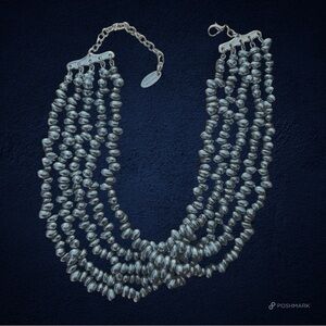 💖 Agatha Paris Five Strand Grey Pearl Necklace 💖